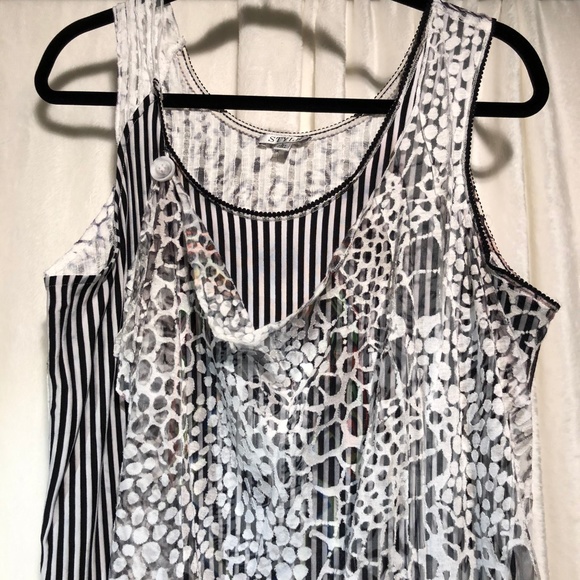 Style flapper tunic with button front layered - L - Picture 2 of 8